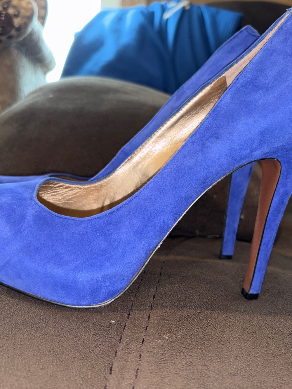 BCBGeneration Cobalt Blue Suede High Heel Pumps